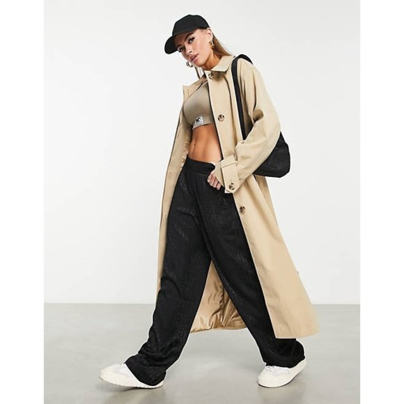 ASOS Weekend Collective Printed Trench Coat Jacket Outerwear Duster - Picture 1 of 4